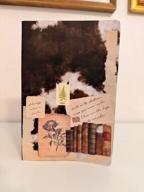 Brown Botanical Collage Notebook